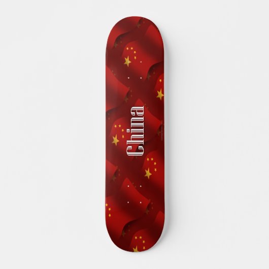 Skateboard Drapeau de ondulation de la Chine (Devant)