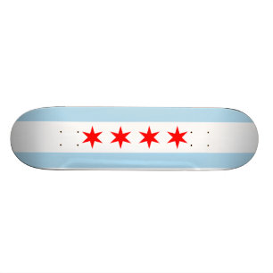 Skateboard Drapeau de planche à roulettes de Chicago