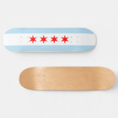 Skateboard Drapeau de planche à roulettes de Chicago (Horz)
