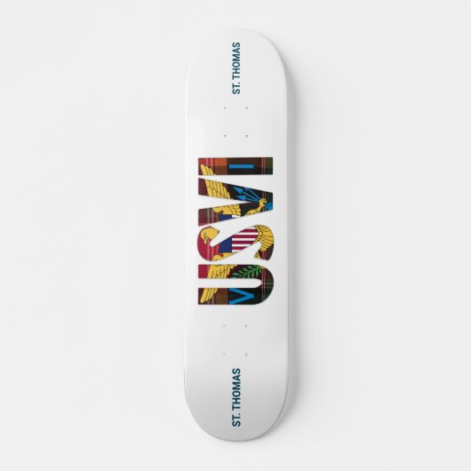 Skateboard Drapeau des îles Vierges américaines USVI St Thoma (Devant)