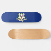 Skateboard Drapeau d'État du Connecticut (Horz)