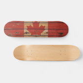 Skateboard Drapeau en bois rustique du Canada (Horz)