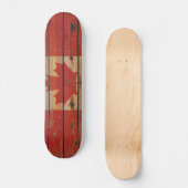 Skateboard Drapeau en bois rustique du Canada (Recto)