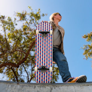 Skateboard Drapeau français Couleurs Coeurs Motif Patriotique