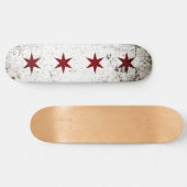 Skateboard Drapeau grunge noir de Chicago (Horz)