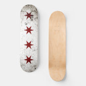Skateboard Drapeau grunge noir de Chicago (Recto)