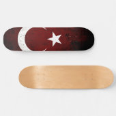 Skateboard Drapeau grunge noir de la Turquie (Horz)