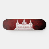 Skateboard Drapeau grunge noir du Cambodge (Horz)
