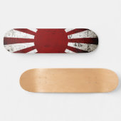 Skateboard Drapeau grunge noir du Japon Soleil Levant (Horz)