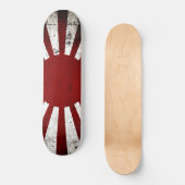 Skateboard Drapeau grunge noir du Japon Soleil Levant (Recto)