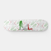 Skateboard Drapeau italien de silhouette de fille (Horz)