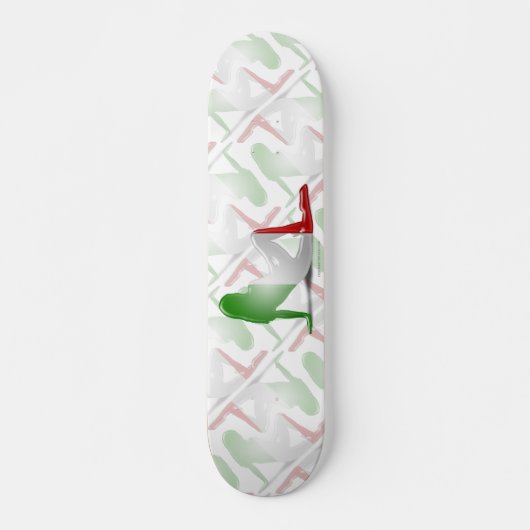 Skateboard Drapeau italien de silhouette de fille (Devant)