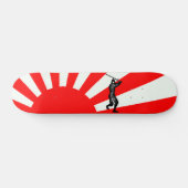Skateboard Drapeau japonais avec Ninja (Horz)