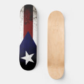 Skateboard Drapeau noir de Porto Rico Grunge (Recto)