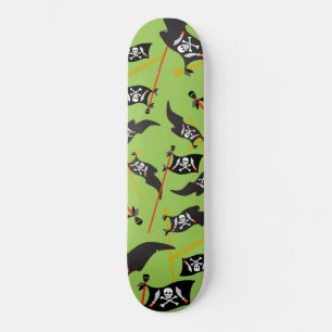 Skateboard Drapeau noir pirate crânes os blancs pillage