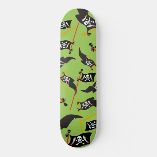 Skateboard Drapeau noir pirate crânes os blancs pillage (Recto)