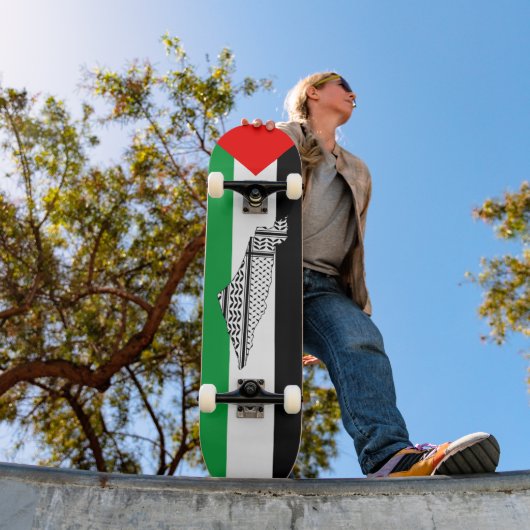 Skateboard Drapeau palestinien et carte avec Motif Keffiyeg (Extérieur 1)