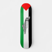 Skateboard Drapeau palestinien et carte avec Motif Keffiyeg (Devant)