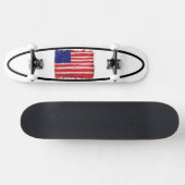 Skateboard Drapeau peint d'art populaire (Horz)