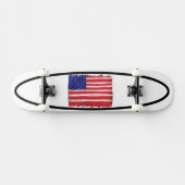 Skateboard Drapeau peint d'art populaire (Horz)