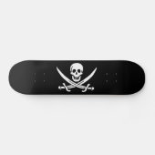 Skateboard Drapeau pirate crâne épées croisées (Horz)
