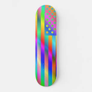 Skateboard Drapeau Rainbow américain