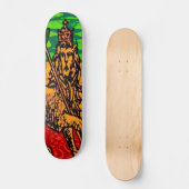 Skateboard Drapeau Rasta Lion de Juda (Recto)