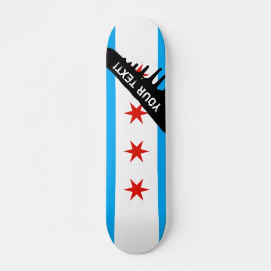 Skateboard Drapeau traditionnel de Chicago (Devant)