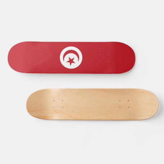 Skateboard Drapeau tunisien (Horz)