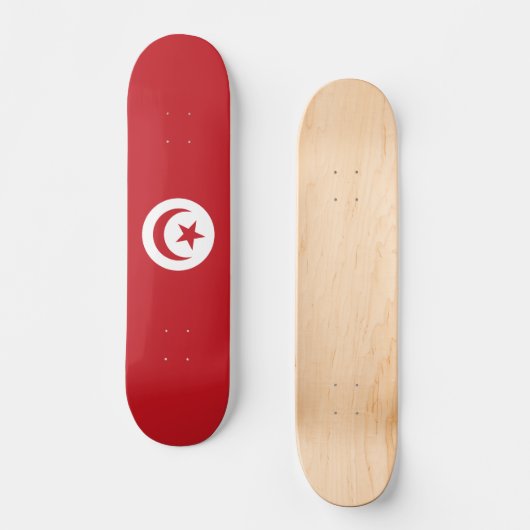 Skateboard Drapeau tunisien (Recto)
