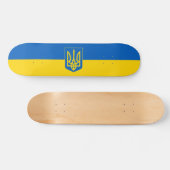 Skateboard Drapeau ukrainien avec armoiries (Horz)
