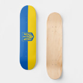 Skateboard Drapeau ukrainien avec armoiries (Recto)