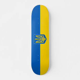 Skateboard Drapeau ukrainien avec armoiries