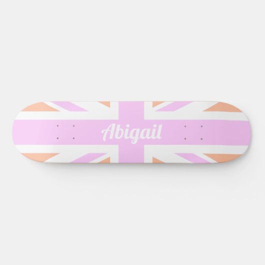 Skateboard Drapeau Union Jack / Royaume-Uni en Gilry Pink & O (Horz)