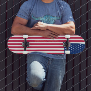 Skateboard Drapeau USA Gold Monogramme Patriotique Patinage a
