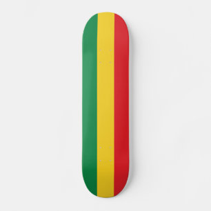 Skateboard Drapeau vert, jaune et rouge