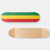 Skateboard Drapeau vert, or (jaune) et rouge (Horz)