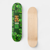 Skateboard Drapeau Vert orange Blanc Irlandais Shamrock Skate (Recto)