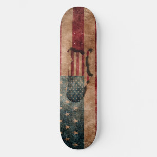 Skateboard Drapeau vintage grunge USA étoiles et bandes et ca