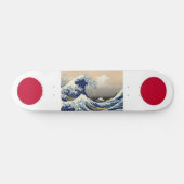 Skateboard Drapeaux du Japon avec la vague de Hokusai (Horz)
