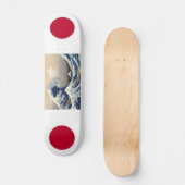 Skateboard Drapeaux du Japon avec la vague de Hokusai (Recto)