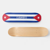 Skateboard Drapeaux et texte du Cuba (Horz)