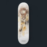 Skateboard *~* Dream Catcher Sacred Boho Tribal Shamanic<br><div class="desc">* Western BOHO American Watercolor Abstrait Dream Catcher Journey with nice Feathers as a Shamanic symbole for a Native American Spiritual Healer or BOHEMIAM design. * * *** Les couleurs sont principalement des EGGPLANTS DOUX ET PEACH sur BLANC. Ce design ésotérique populaire boho créatif abstrait attrapeur de rêve moderne et...</div>