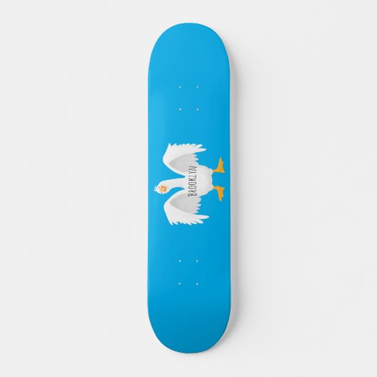 Skateboard Drôle curieuse dessin animé d'oie domestique (Devant)