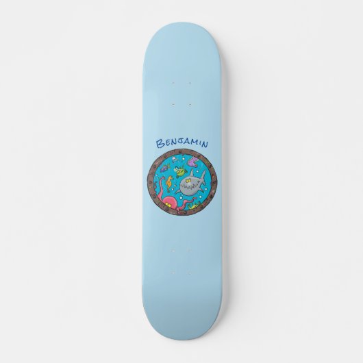 Skateboard Drôle des créatures marines sous l'eau dessin anim (Devant)
