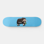 Skateboard Drôle dessin animé de boeuf musqué (Horz)