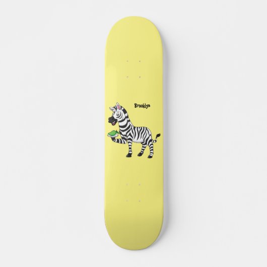 Skateboard Drôle dessin animé zèbre (Devant)