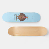 Skateboard Drôle dinde marron de la ferme avec des mouches de (Horz)