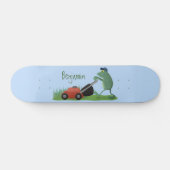 Skateboard Drôle grenouille verte tondre la pelouse dessin (Horz)
