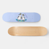 Skateboard Drôle, joyeux croquis à pieds bleus dansant dessin (Horz)